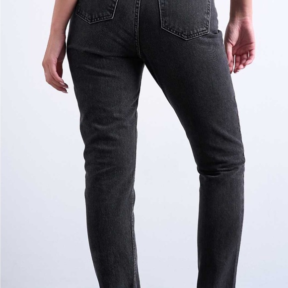 Topshop high rise mom jean in washed black rinse 28 - Picture 2 of 5